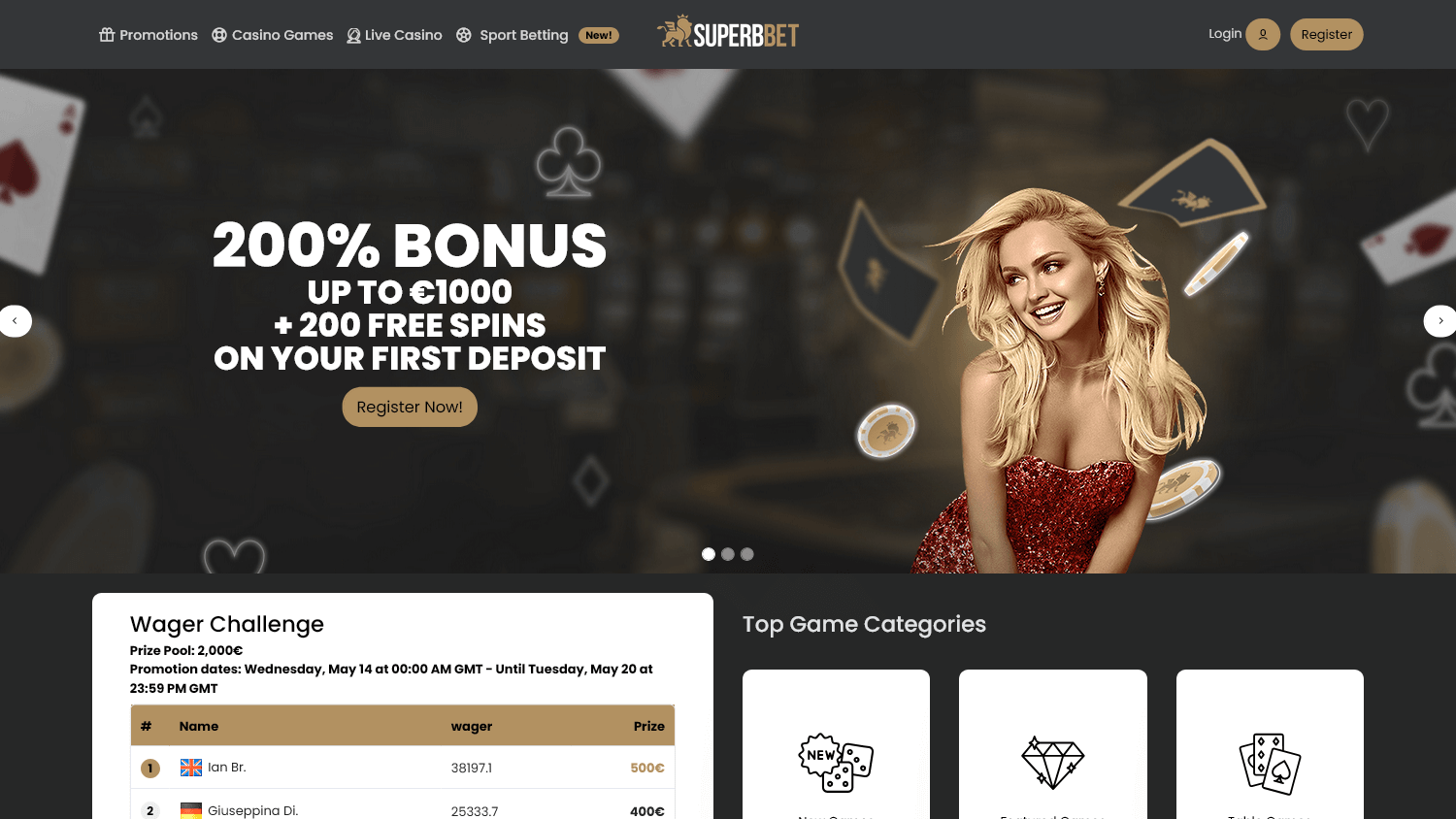 Superb Casino Desktop screenshot